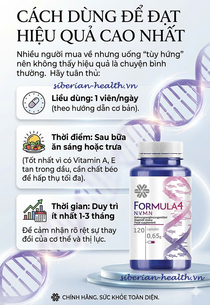 cách sử dụng formula 4 NVMN Siberian Wellness sao cho hiệu quả nhất