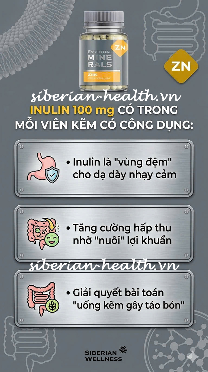 Giải pháp uống kẽm không bị táo bón nhờ bổ sung chất xơ hòa tan Inulin
