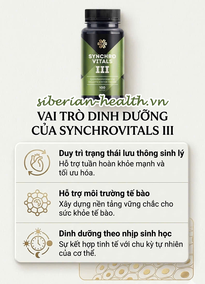 Vai trò dinh dưỡng của Synchrovitals III
