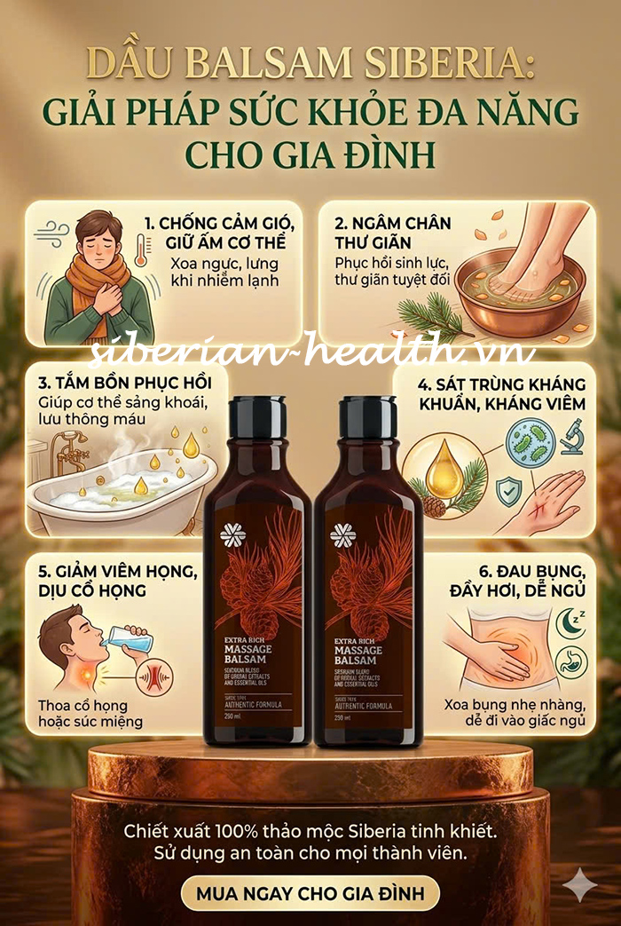 Dầu Balsam Siberian Wellness: Review Chi Tiết Công Dụng & Cách Dùng