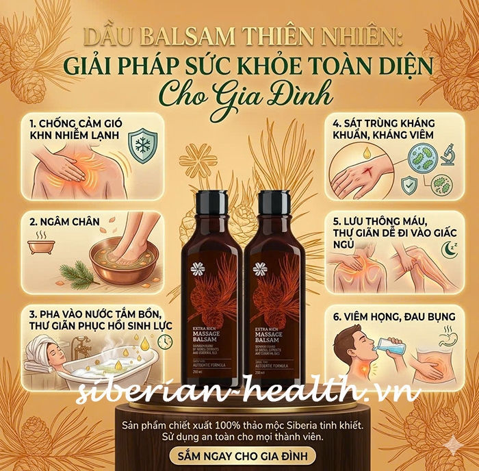 Dầu Balsam Siberian Wellness: Review Công Dụng, Thành Phần & Cách Dùng Hiệu Quả