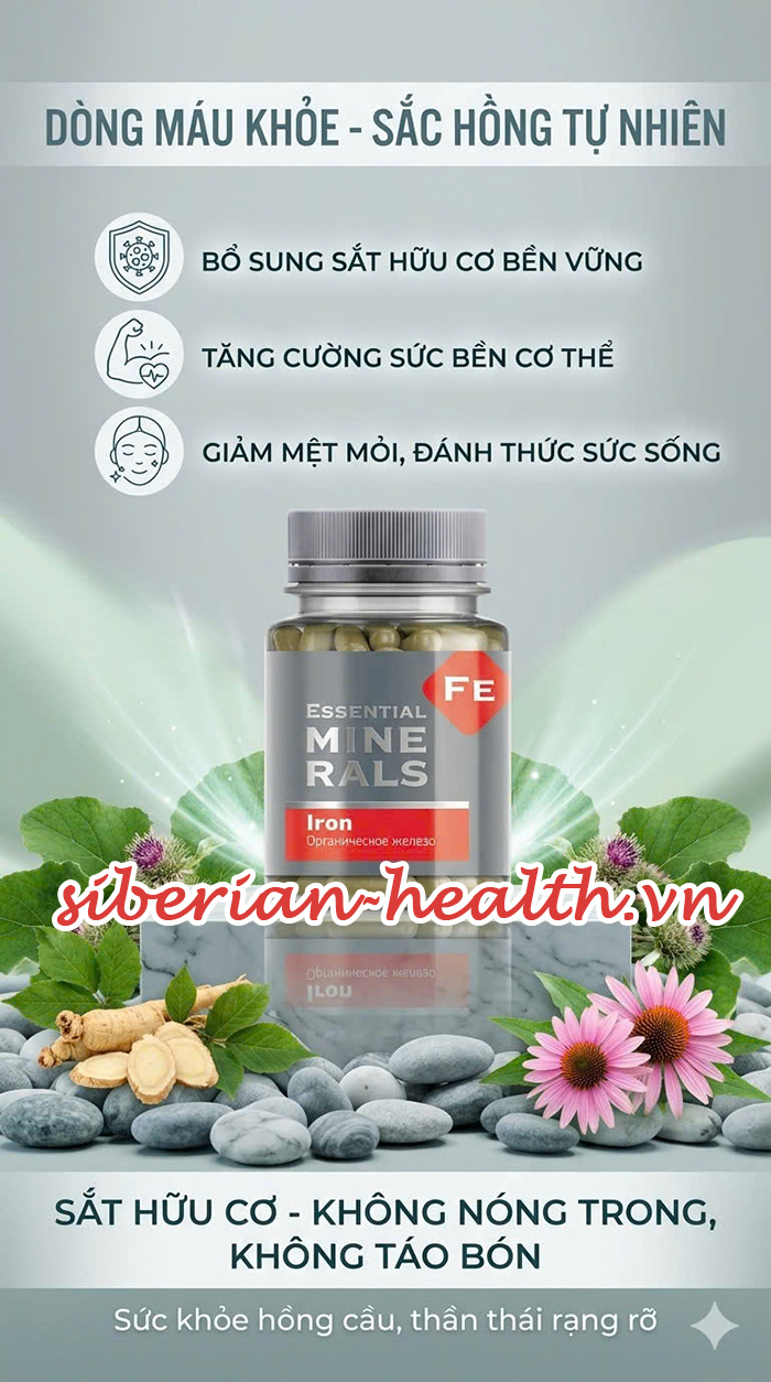 Essential Minerals Iron Sắt hữu cơ Siberian Wellness