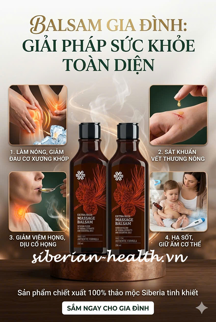 Dầu Balsam Siberian Wellness - người bạn thân thiết hỗ trợ sức khỏe cho bé yêu