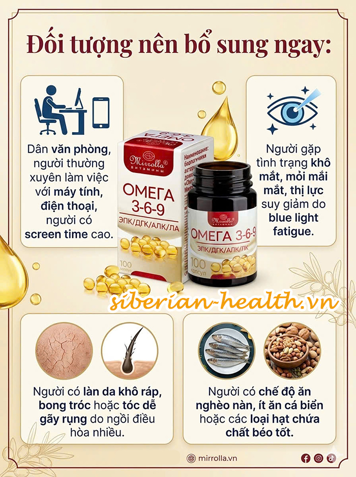 những ai nên sử dụng dầu cá omega 369 mirrola của Nga