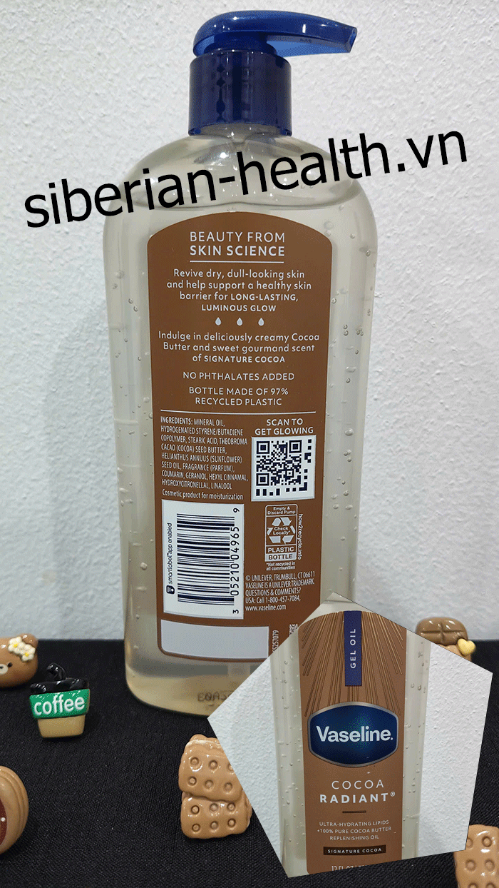 Dầu Dưỡng Thể Vaseline Cocoa Radiant Body Oil – Bảng Thành Phần & Công Dụng Khóa Ẩm