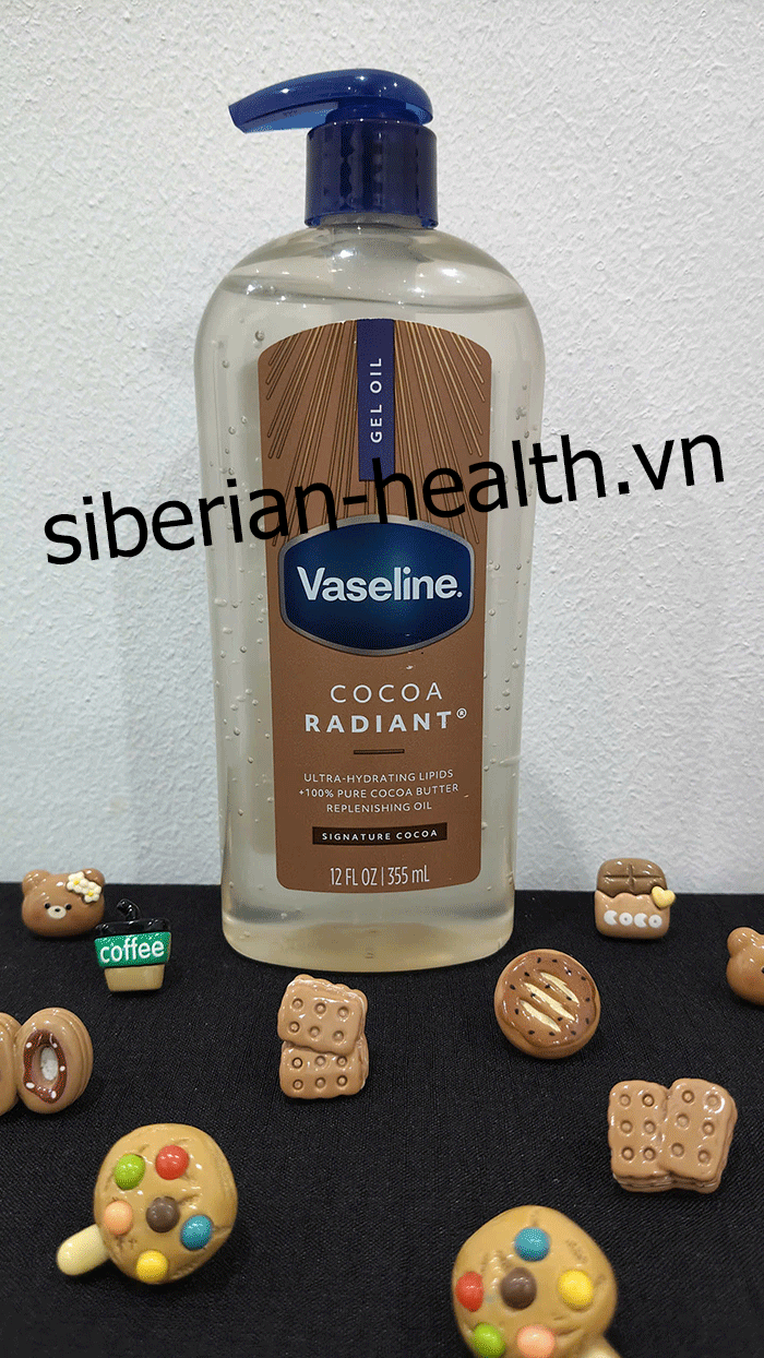 Gel Dầu Dưỡng Thể Vaseline Cocoa Radiant Body Gel Oil 355ml (Chính Hãng Mỹ)